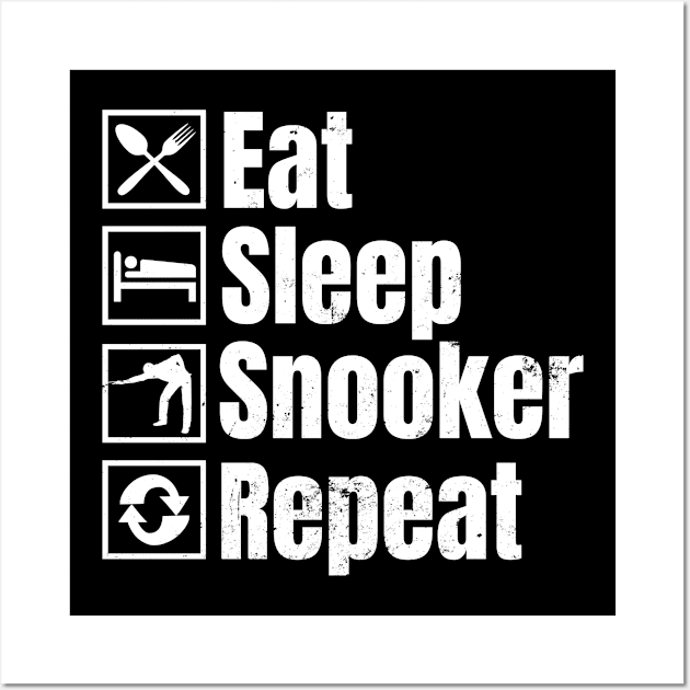 Snooker Shirt | Eat Sleep Snooker Repeat Gift Wall Art by Gawkclothing